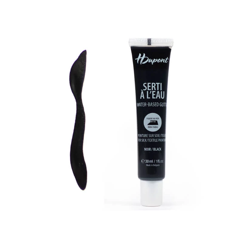 H Dupont Serti gőzfixálós selyemkontúr, gutta, 30 ml - 100 fekete, noir