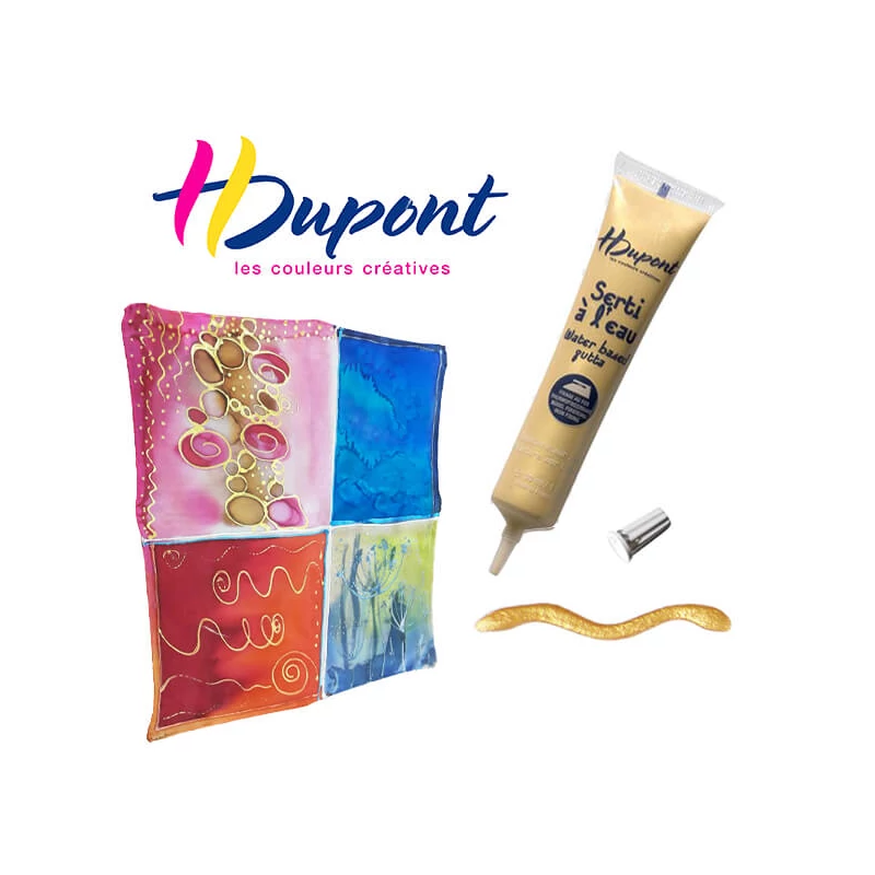 H Dupont Serti gőzfixálós metál selyemkontúr, gutta, 30 ml - 052 halvány arany, or pale
