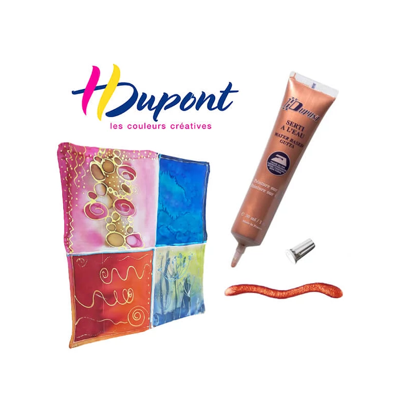 H Dupont Serti gőzfixálós metál selyemkontúr, gutta, 30 ml - 057 réz, cuivre