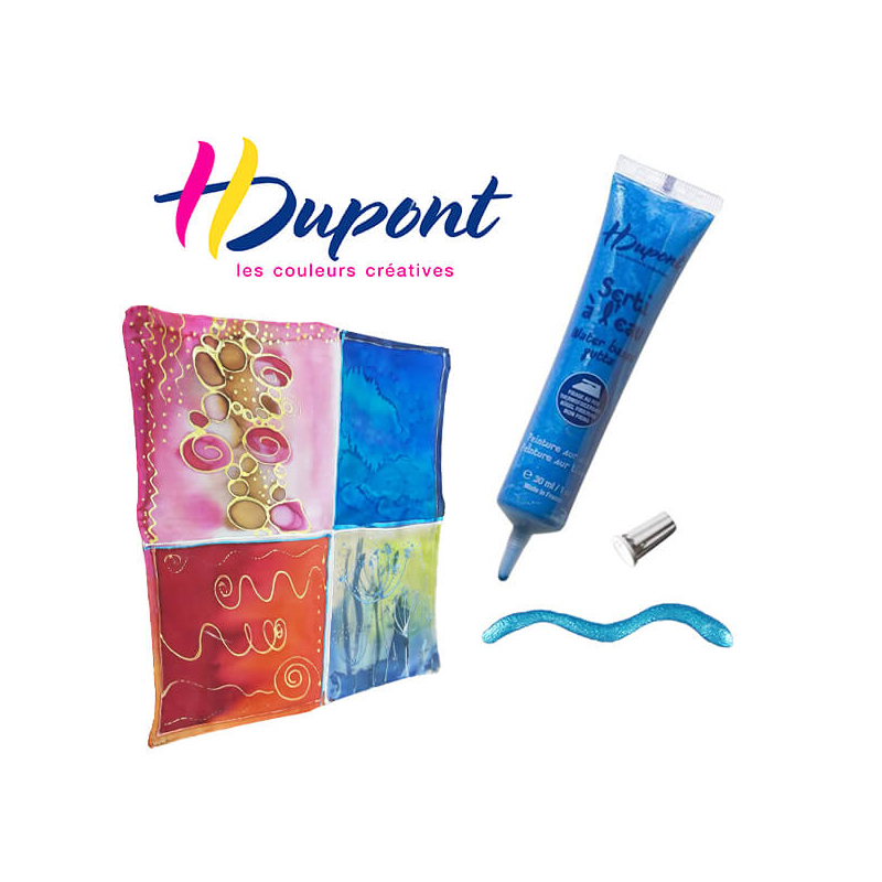 H Dupont Serti gőzfixálós gyöngyház selyemkontúr, gutta, 30 ml - 204 kék, azur