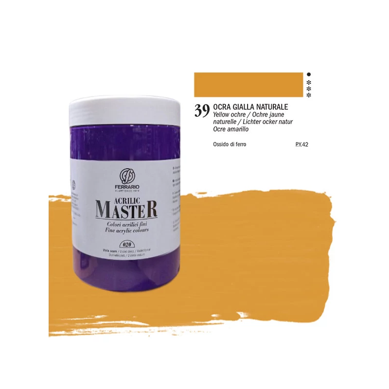 Ferrario Master akrilfesték, 1000 ml - 39, yellow ochre