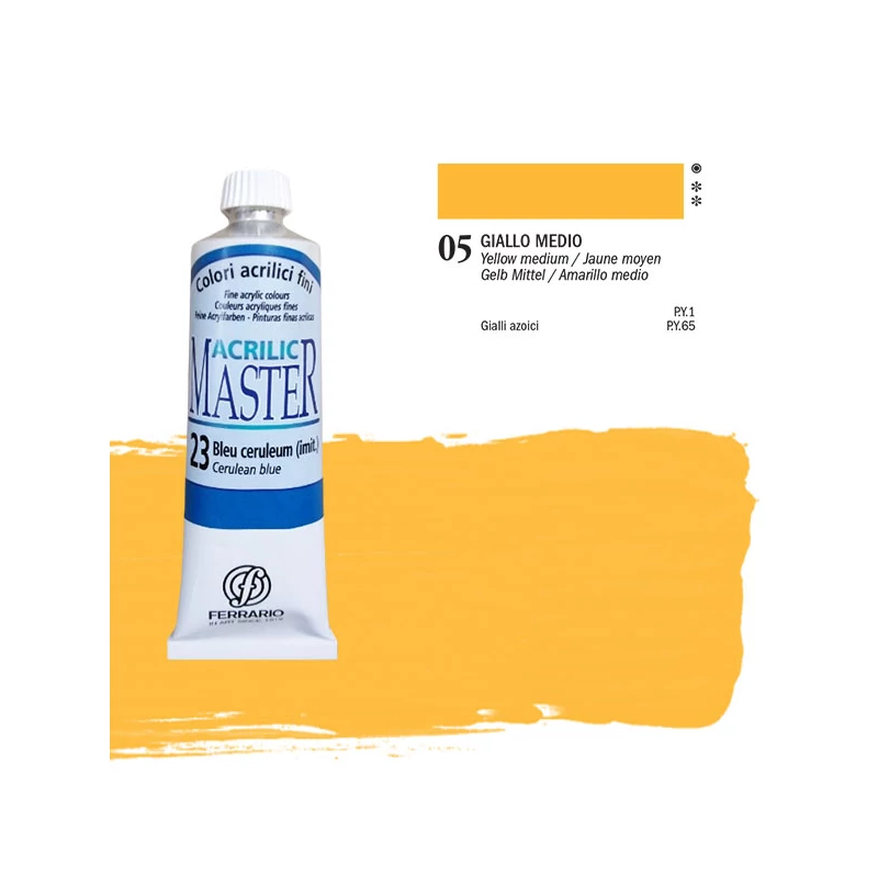 Ferrario Master akrilfesték, 60 ml - 05, yellow middle