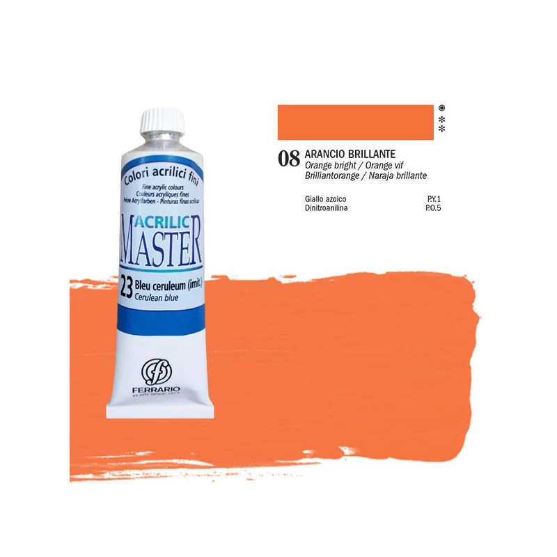 Ferrario Master akrilfesték, 60 ml - 08, orange bright