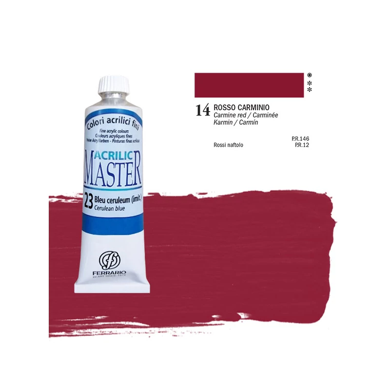 Ferrario Master akrilfesték, 60 ml - 14, carmine