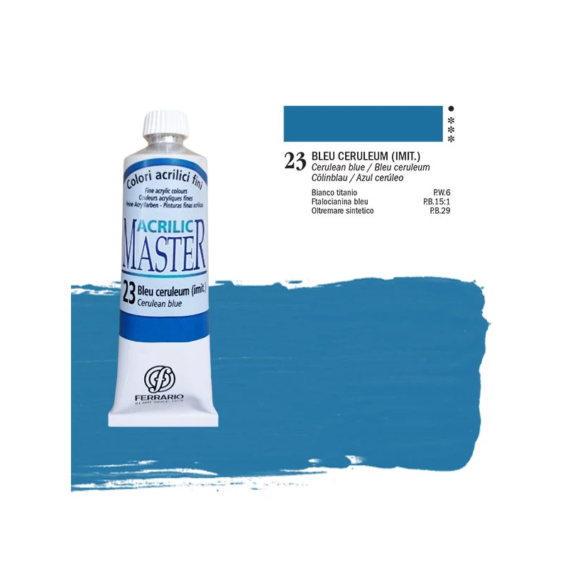 Ferrario Master akrilfesték, 60 ml - 23, cerulean blue