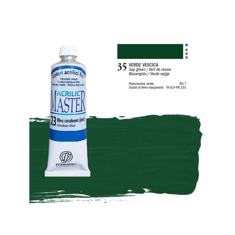 Ferrario Master akrilfesték, 60 ml - 35, sap green