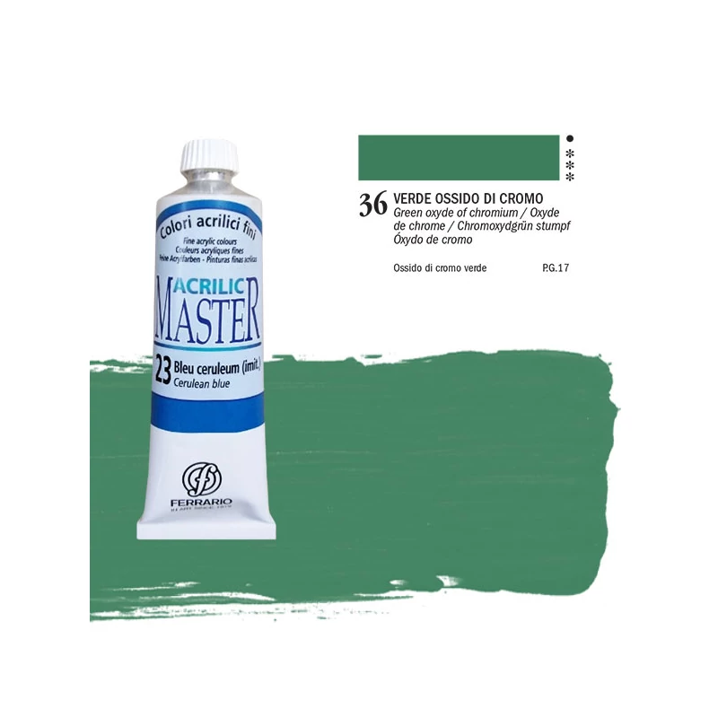 Ferrario Master akrilfesték, 60 ml - 36, oxyde of chromium green