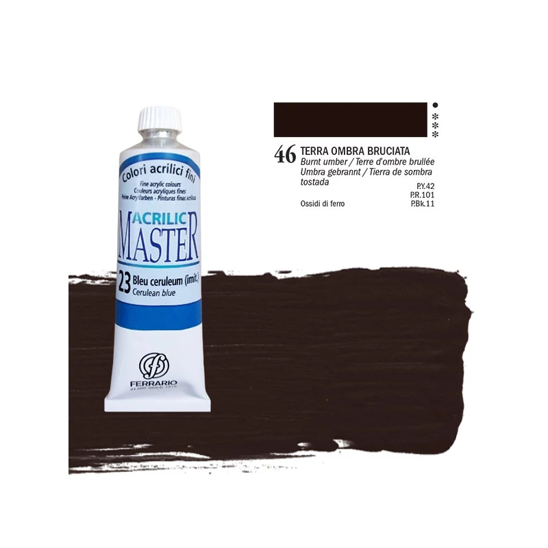 Ferrario Master akrilfesték, 60 ml - 46, burnt umber