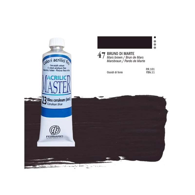 Ferrario Master akrilfesték, 60 ml - 47, mars brown