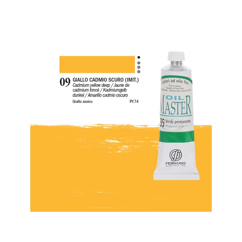 Ferrario Master olajfesték, 60 ml - 09, cadmium yellow deep