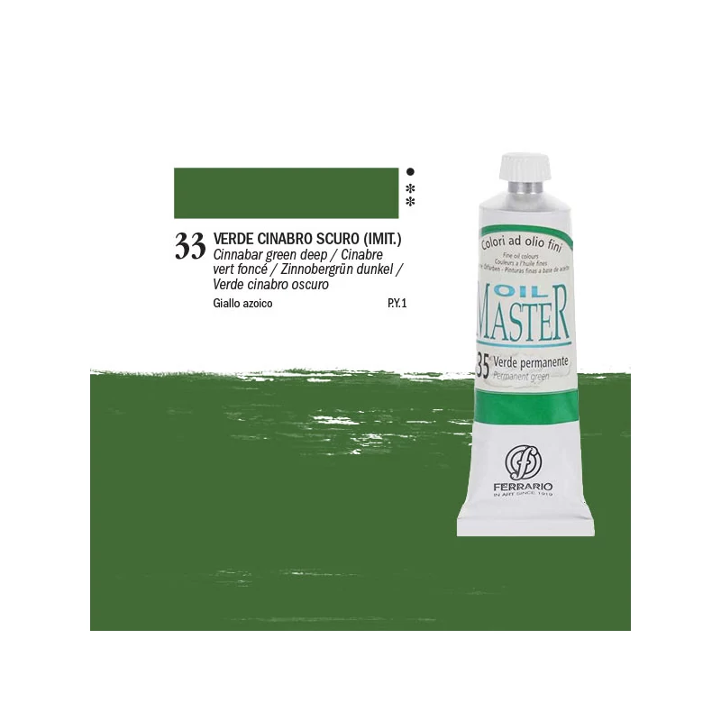 Ferrario Master olajfesték, 60 ml - 33, cinnabar green deep