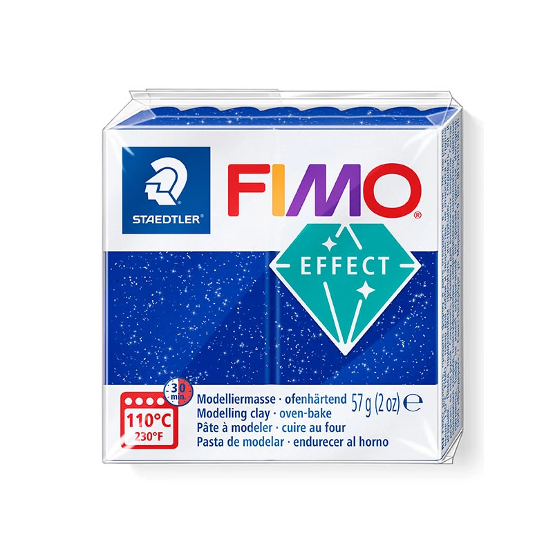 FIMO Effect süthető gyurma, 57 g - csillámos kék (8020-302)