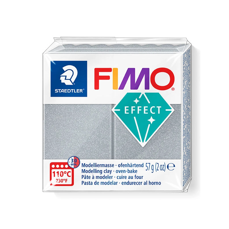 FIMO Effect süthető gyurma, 57 g - metál ezüst (8020-81)