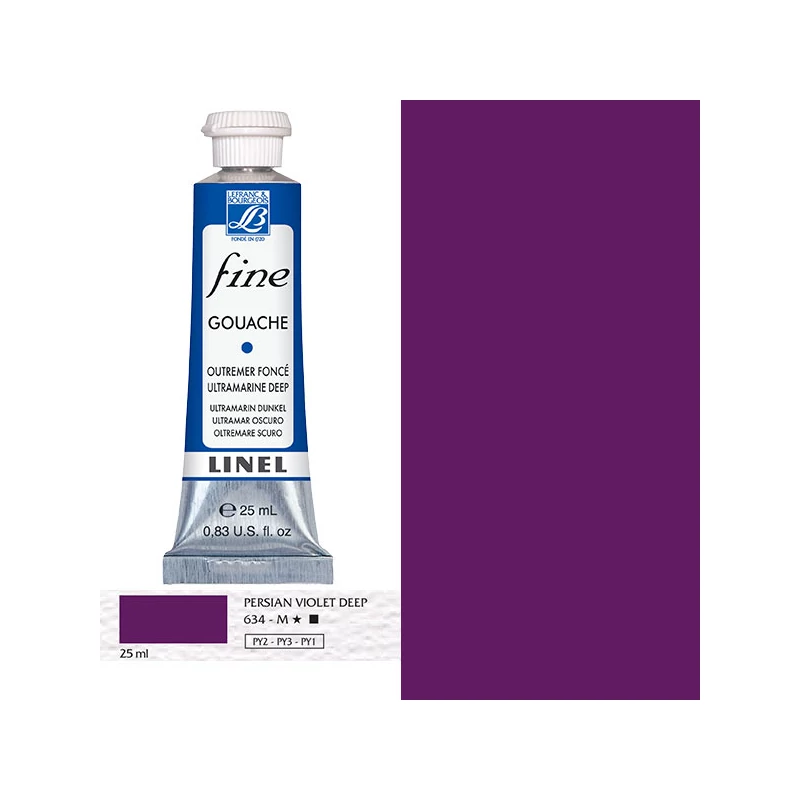 L&B Linel Fine gouache festék, 25 ml - 634, persian violet deep