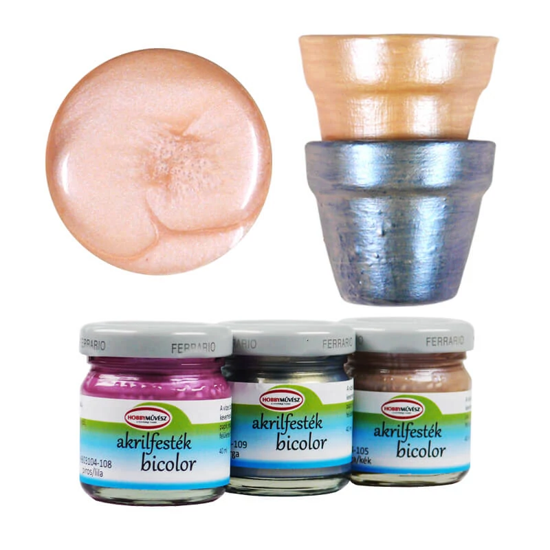 Hobbyművész akrilfesték, 40 ml - bicolor, 105, aranysárga/kék