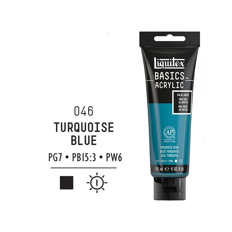 Liquitex Basics akrilfesték, 118 ml - 046, turquoise blue