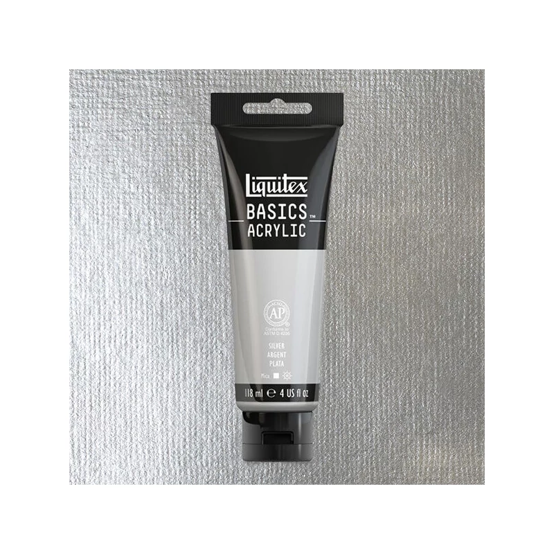 Liquitex Basics akrilfesték, 118 ml - 052, silver