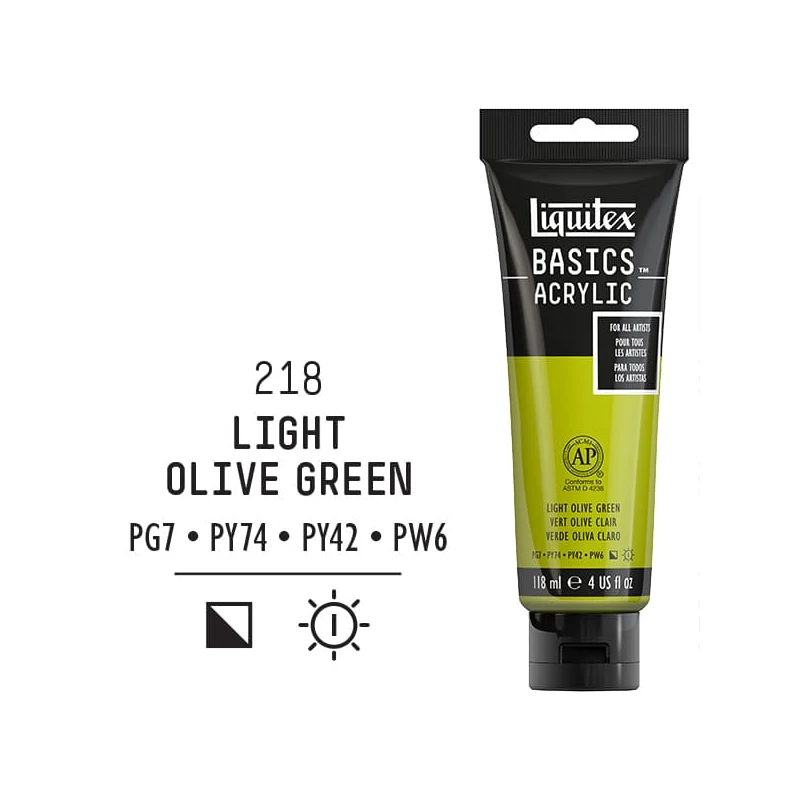 Liquitex Basics akrilfesték, 118 ml - 218, light olive green