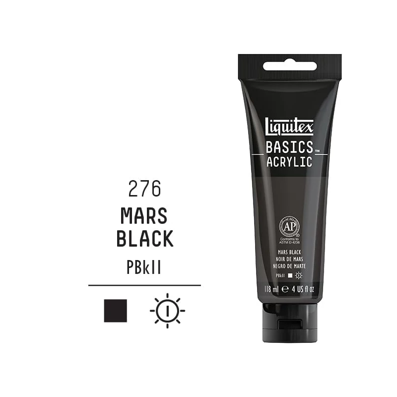 Liquitex Basics akrilfesték, 118 ml - 276, mars black