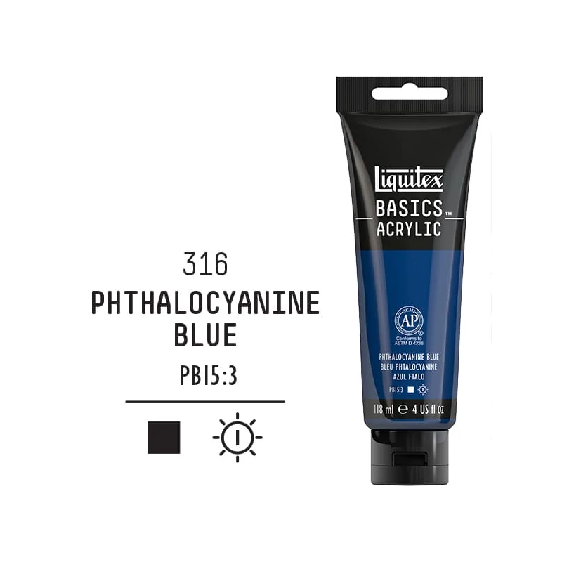 Liquitex Basics akrilfesték, 118 ml - 316, phthalocyanine blue