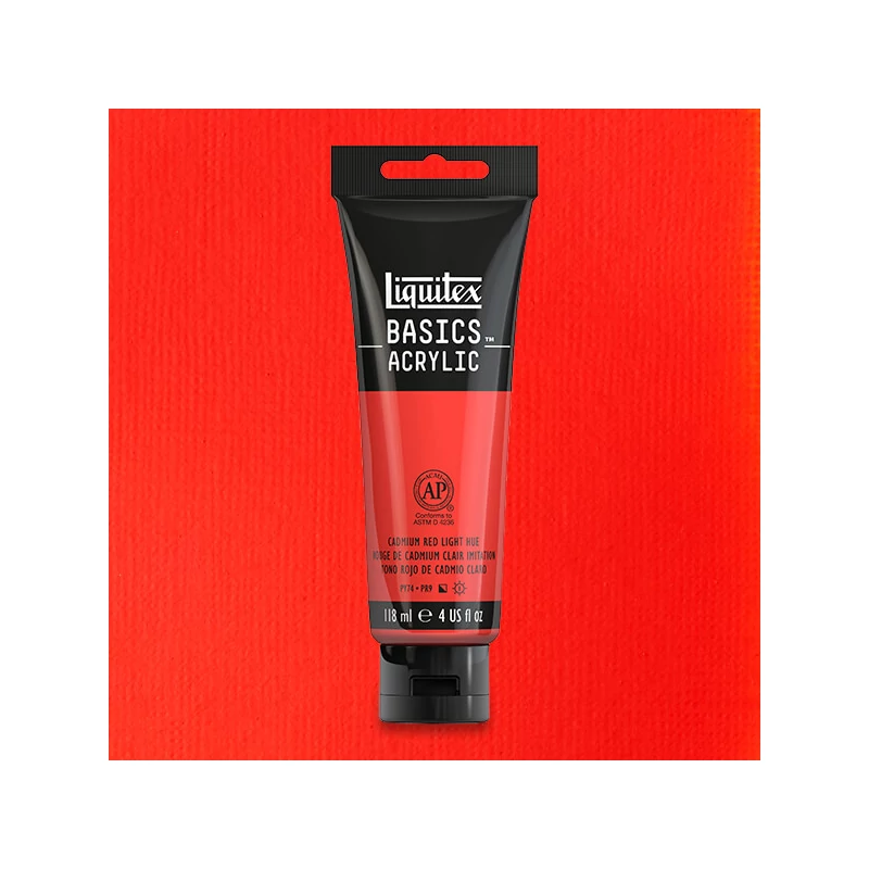 Liquitex Basics akrilfesték, 118 ml - 510, cadmium red light hue