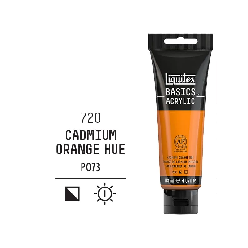 Liquitex Basics akrilfesték, 118 ml - 720, cadmium orange hue	