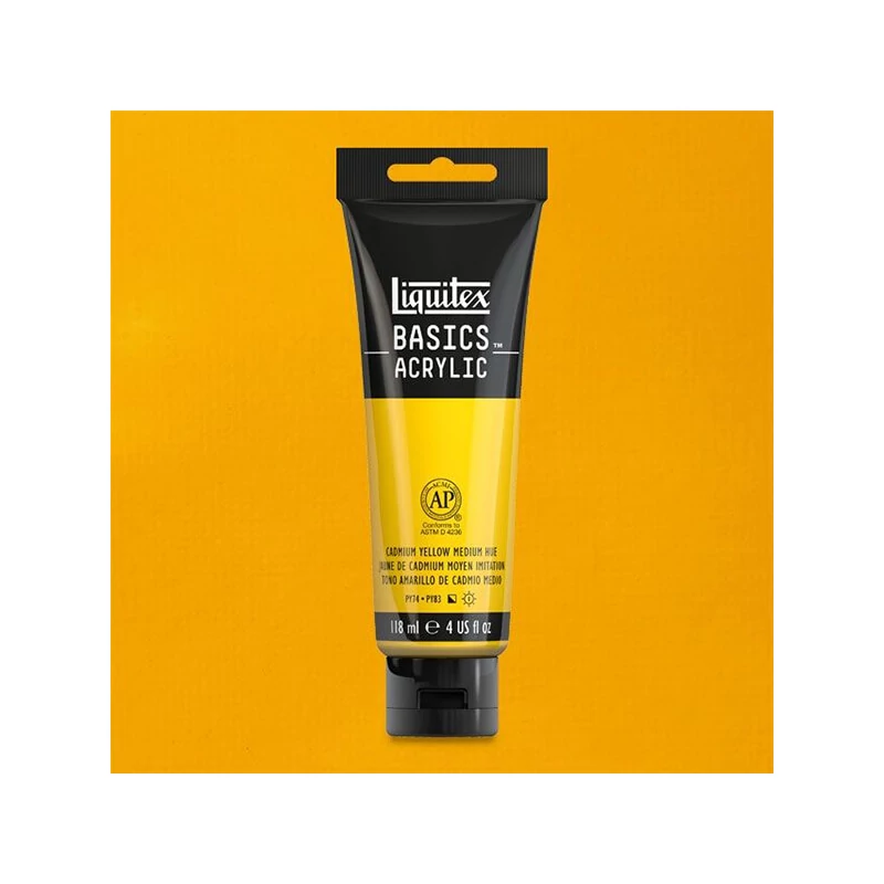 Liquitex Basics akrilfesték, 118 ml - 830, cadmium yellow medium hue