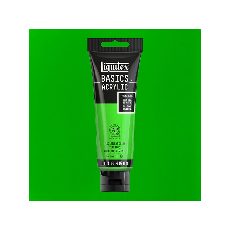 Liquitex Basics akrilfesték, 118 ml - 985, fluorescent green