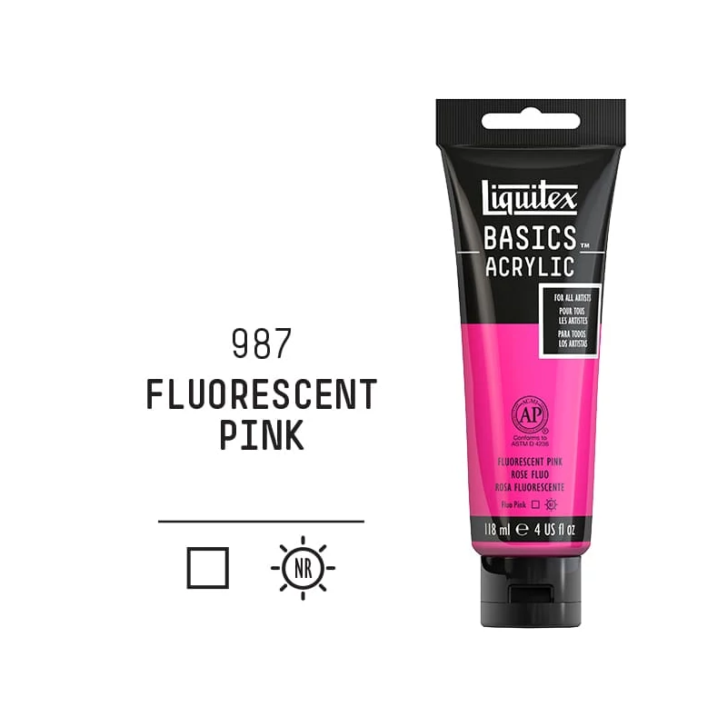 Liquitex Basics akrilfesték, 118 ml - 987, fluorescent pink