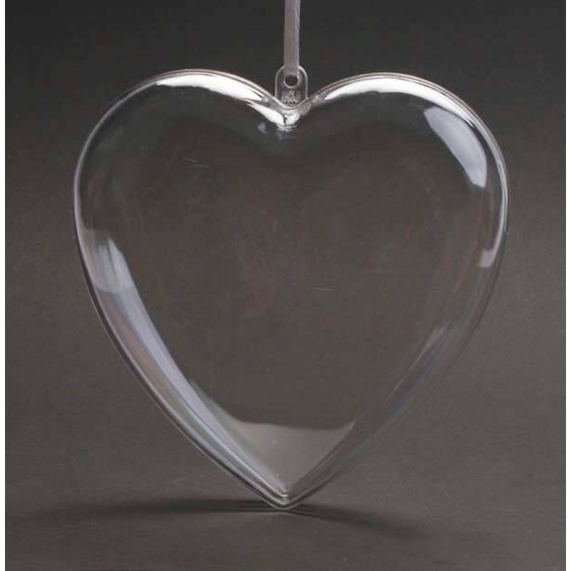 Kétrészes műanyag szív - 10 cm