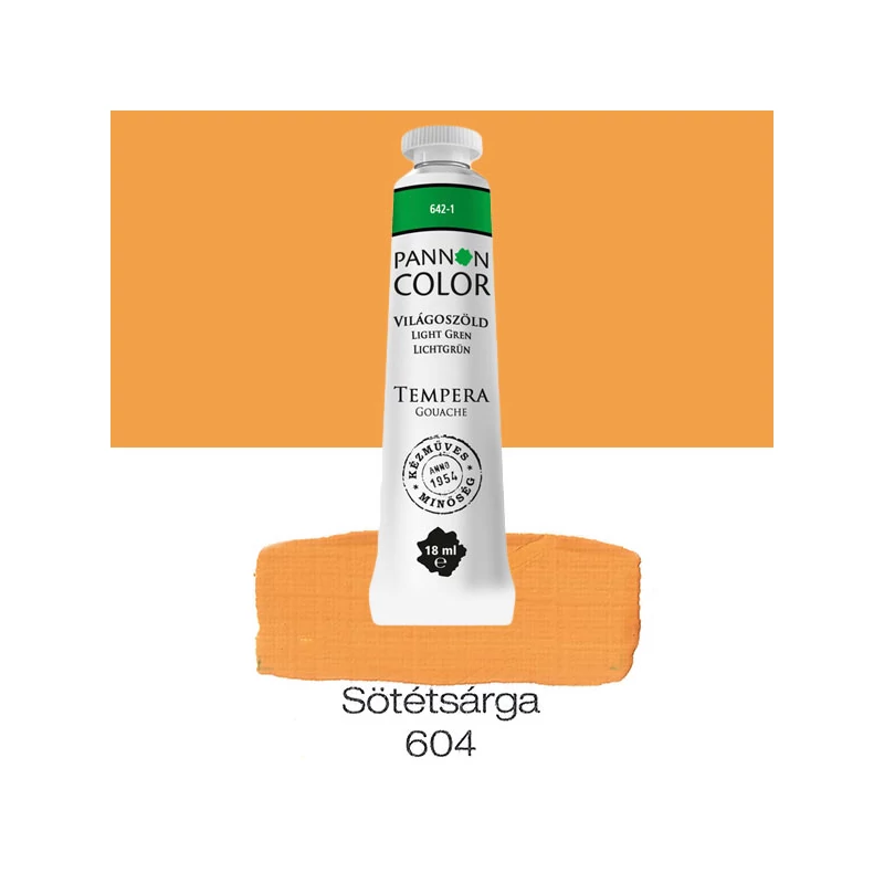 Pannoncolor gouache tempera, 18 ml, 604 - sötétsárga
