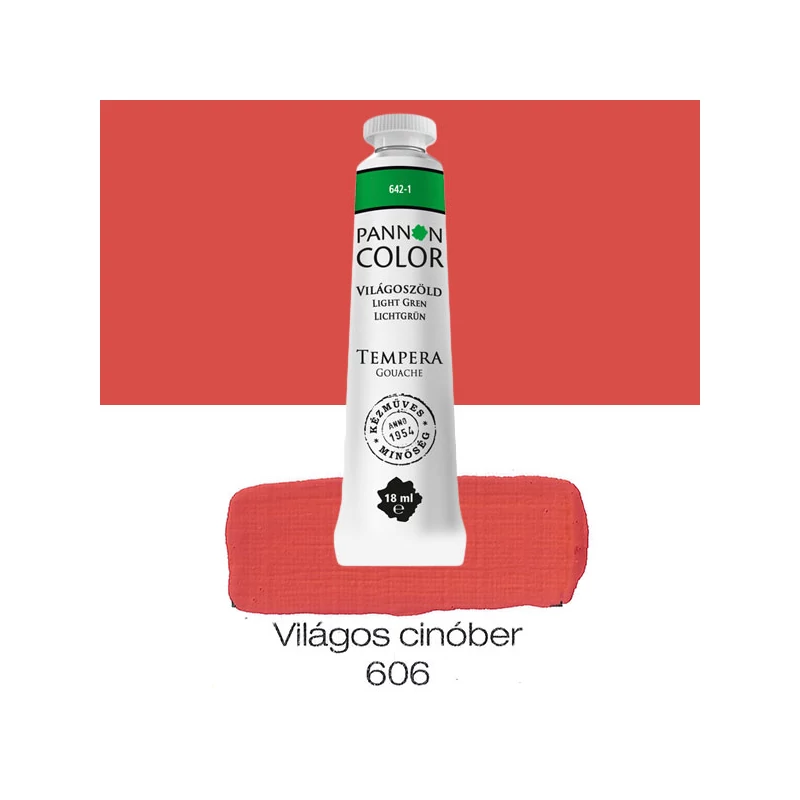 Pannoncolor gouache tempera, 18 ml, 606 - világoscinóber