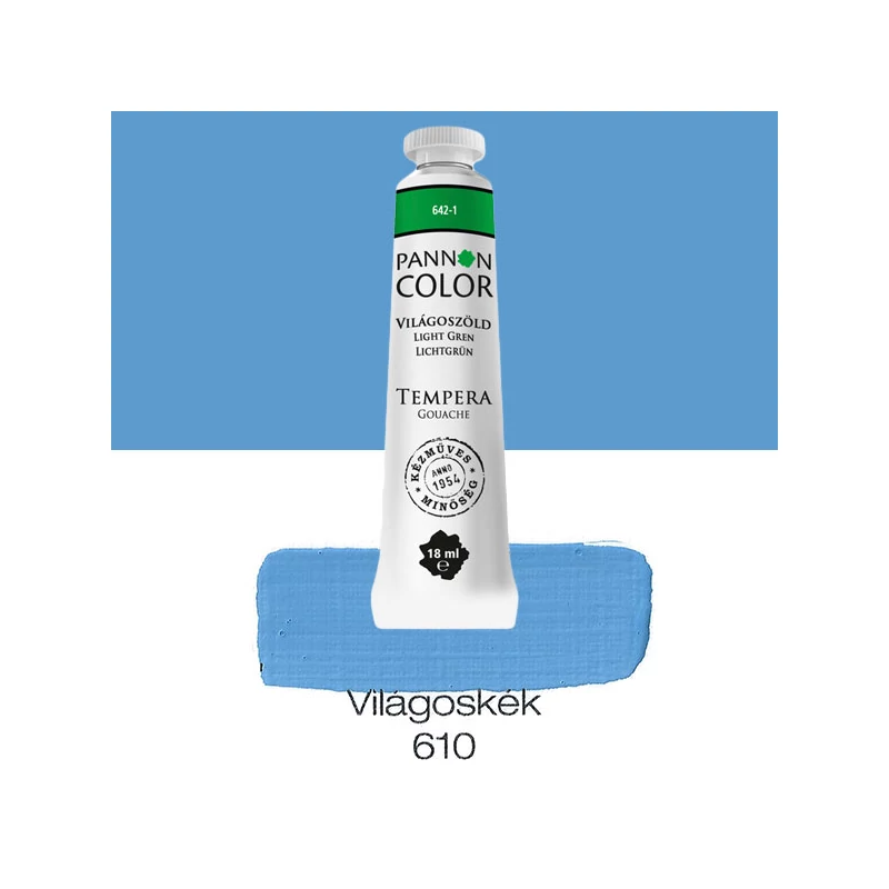 Pannoncolor gouache tempera, 18 ml, 610 - világoskék