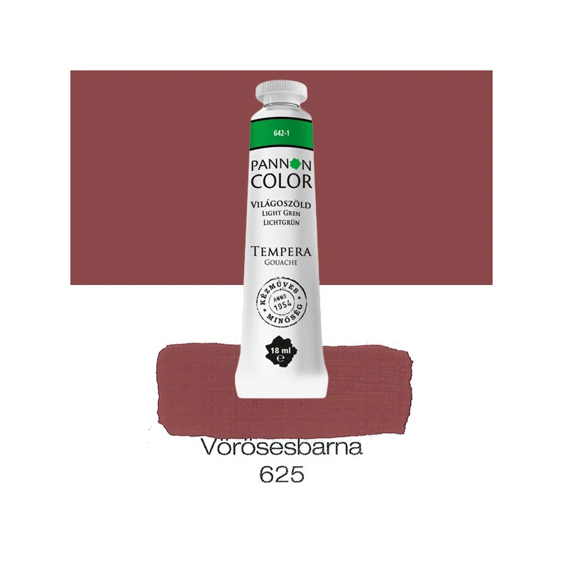 Pannoncolor gouache tempera, 18 ml, 625 - vöröses barna