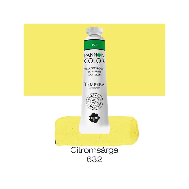 Pannoncolor gouache tempera, 18 ml, 632 - citromsárga