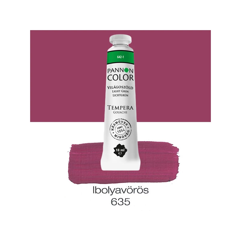 Pannoncolor gouache tempera, 18 ml, 635 - ibolyavörös