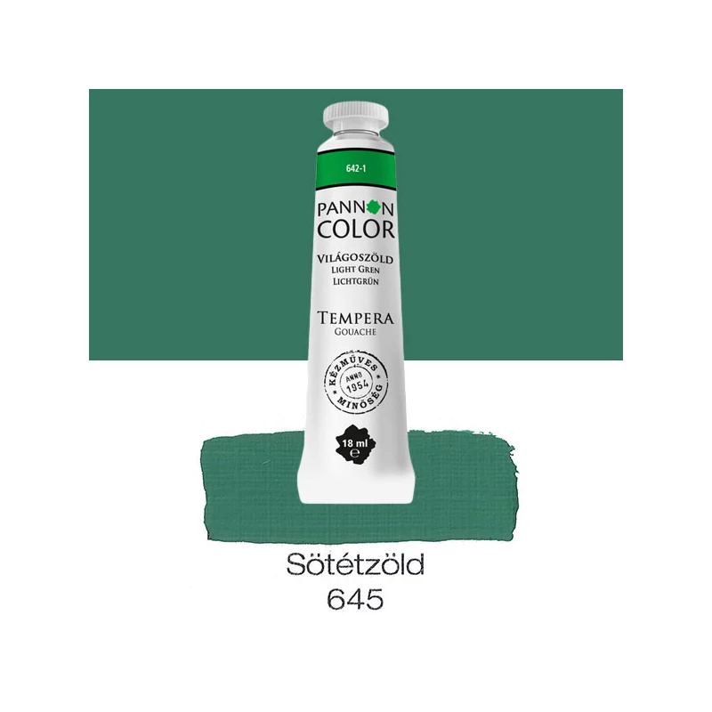 Pannoncolor gouache tempera, 18 ml, 645 - sötétzöld