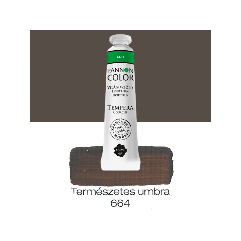 Pannoncolor gouache tempera, 18 ml, 664 - természetes umbra