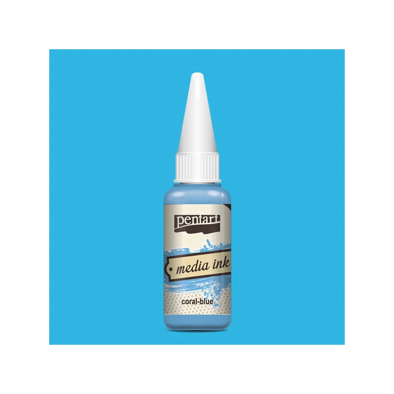Pentart Media ink, tintafesték, 20 ml - korallkék