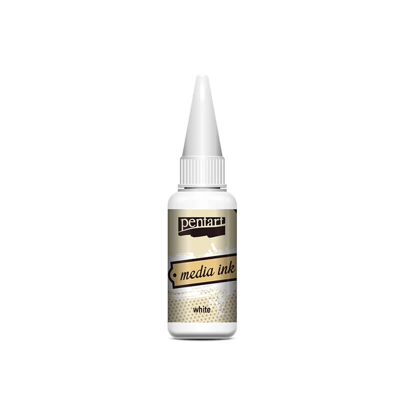 Pentart Media ink, tintafesték, 20 ml - fehér