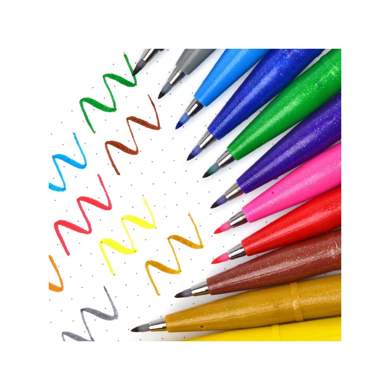 Pentel Brush Sign Pen ecsetfilc, SES15C-G, citrom