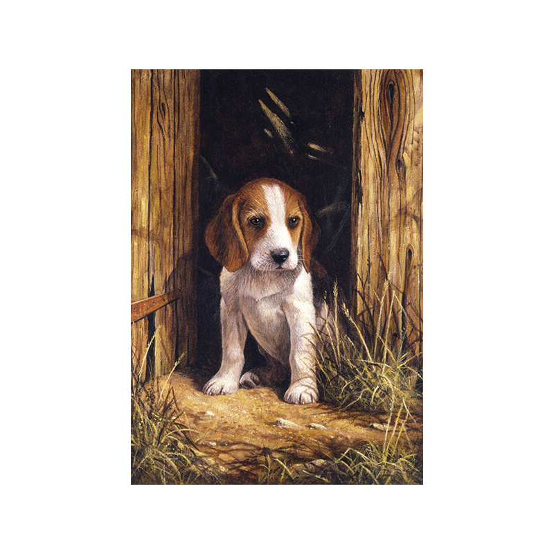 Számozott kifestő készlet, akrilfesték+ecset, 22x30 cm - Beagle