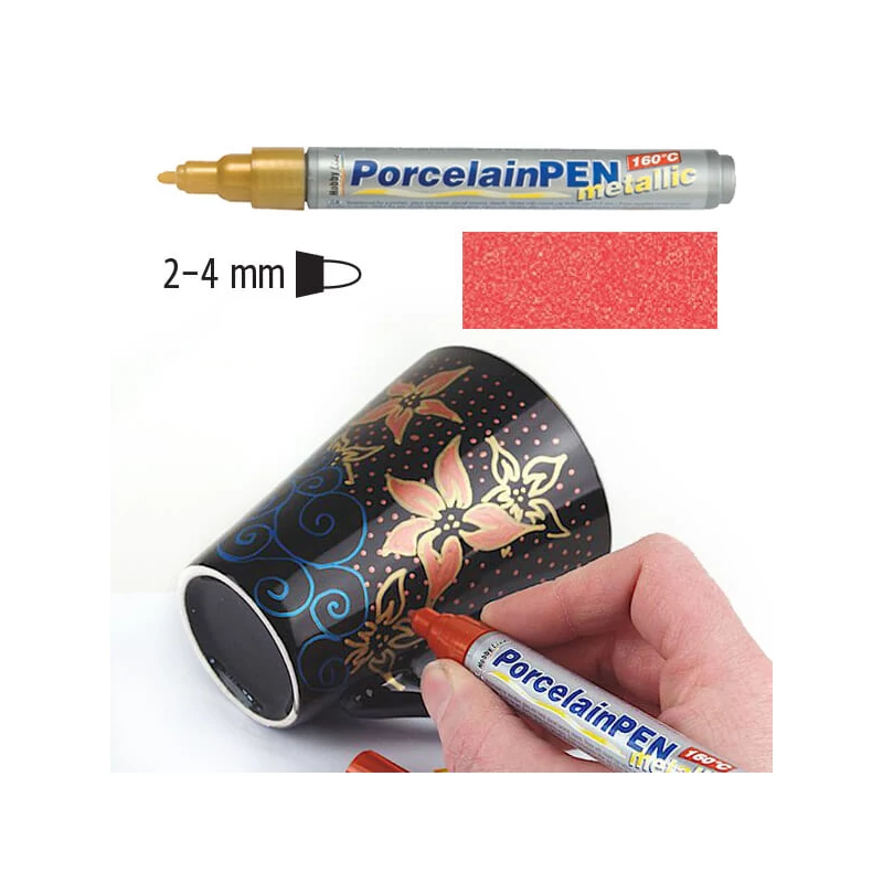 Üveg- és porcelánfilc, Kreul Metallic - 19 piros