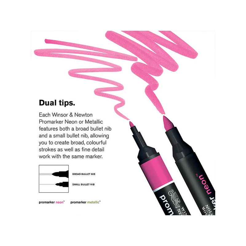 ProMarker kétvégű filctoll készlet - 6 db, neon