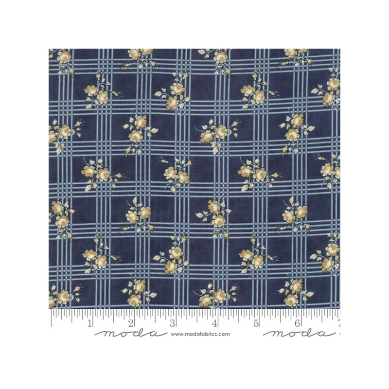 Patchwork anyag - Moda - Nortport Prints Minick and Simpson 14882-17 navy