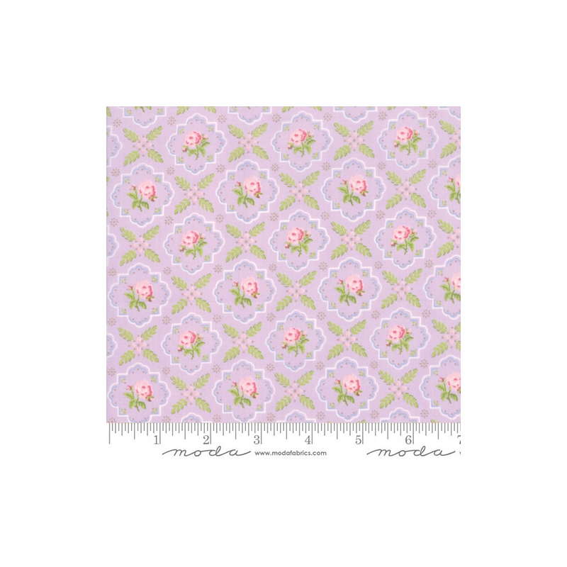 Patchwork anyag - Moda - Finnegan by Brenda Riddle 18682-15 lilac trellis