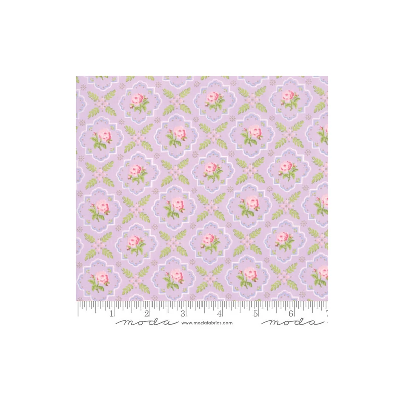 Patchwork anyag - Moda - Finnegan by Brenda Riddle 18682-15 lilac trellis