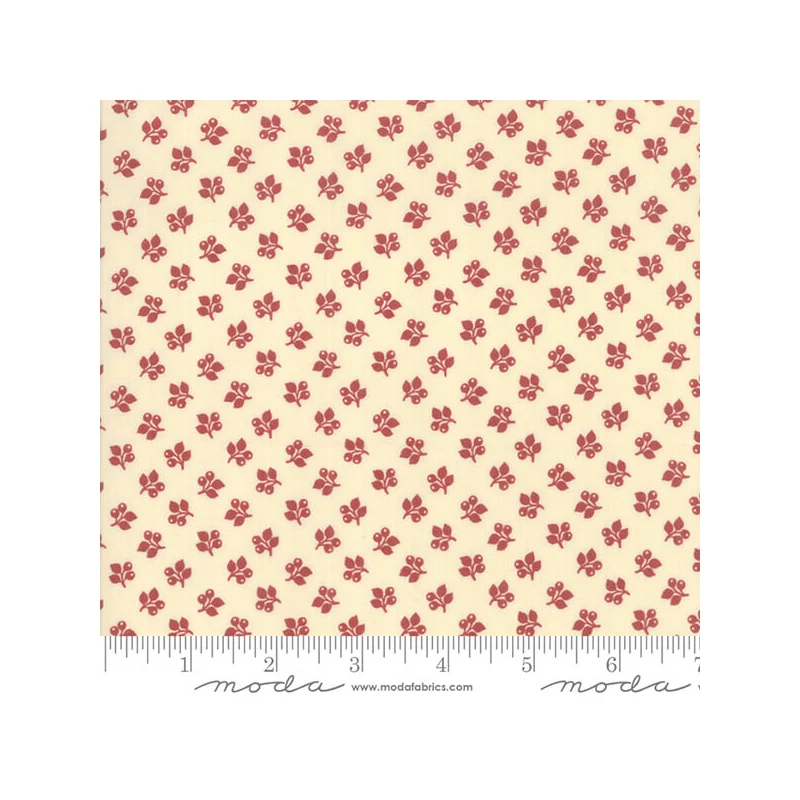 Patchwork anyag - Moda - Sarah's Story by Betsy Chutchian 31597-12 Leaf and Berry cream