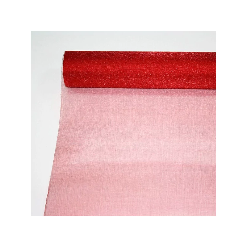 Organza asztalközép, 23,5 cm, 10 méter - 001, piros