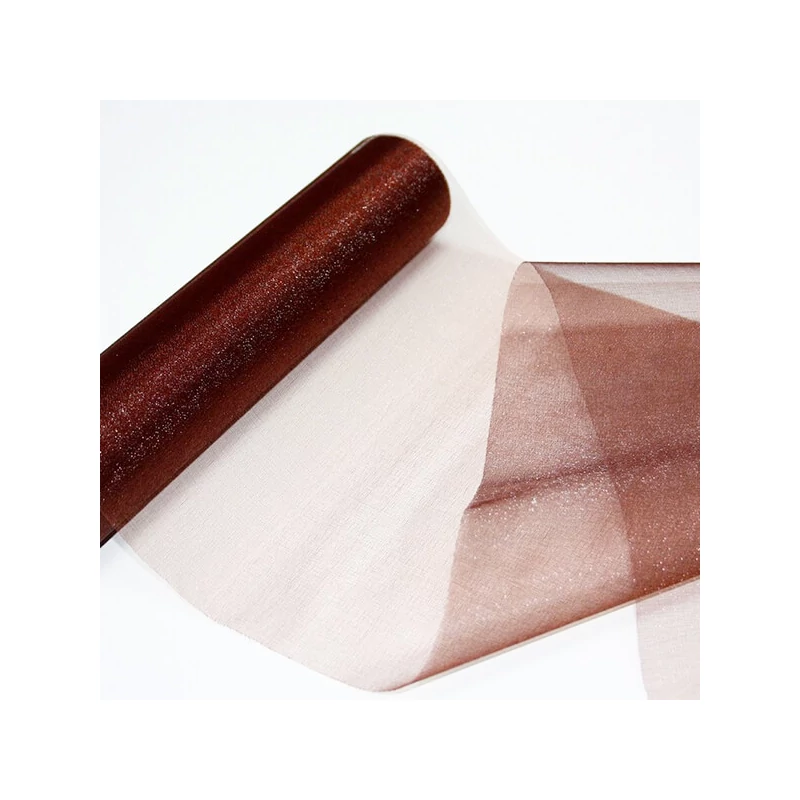 Organza asztalközép, 23,5 cm, 10 méter - 044, barna